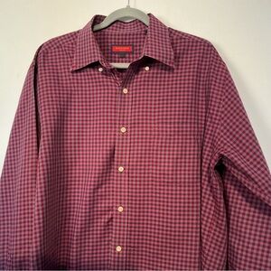 Austin Reed Men's Burgundy Checkered Shirt